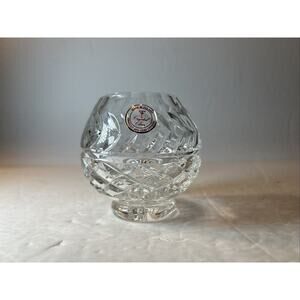 Crystal Clear Poland 24% Lead Hand Cut Round Bowl Vase 3.5" Lead Crystal